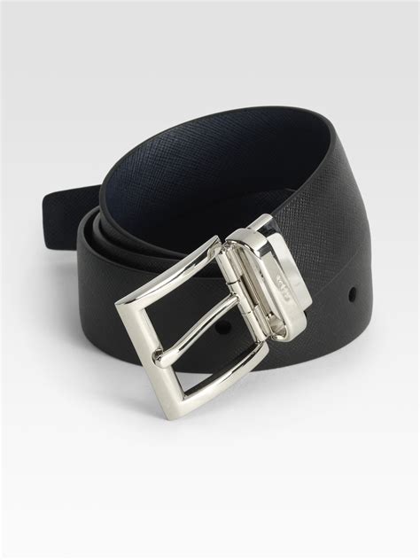 prada men's reversible belt|Prada saffiano leather belt.